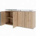 PRO Sideboard | 2 OH, 1600 x 860 mm, mit Glasplatte, Natureiche - 4 Thumbnail Image