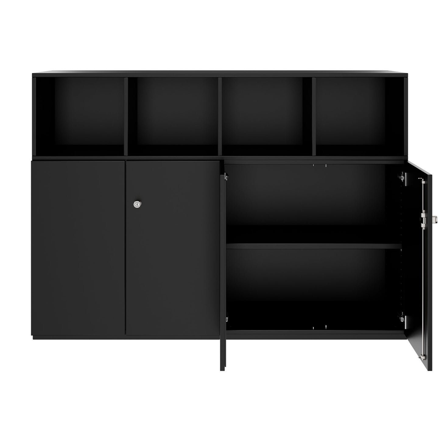 PRO Schrankwand | 3 OH, 1600 x 1140 mm, Schwarz