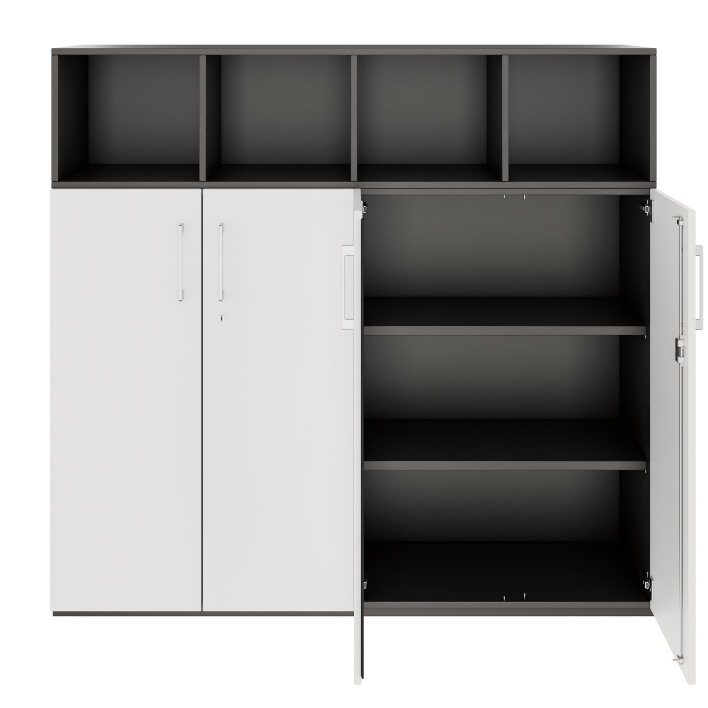 PRO Wall unit | 4 OH, 1600 x 1510 mm, graphite/white