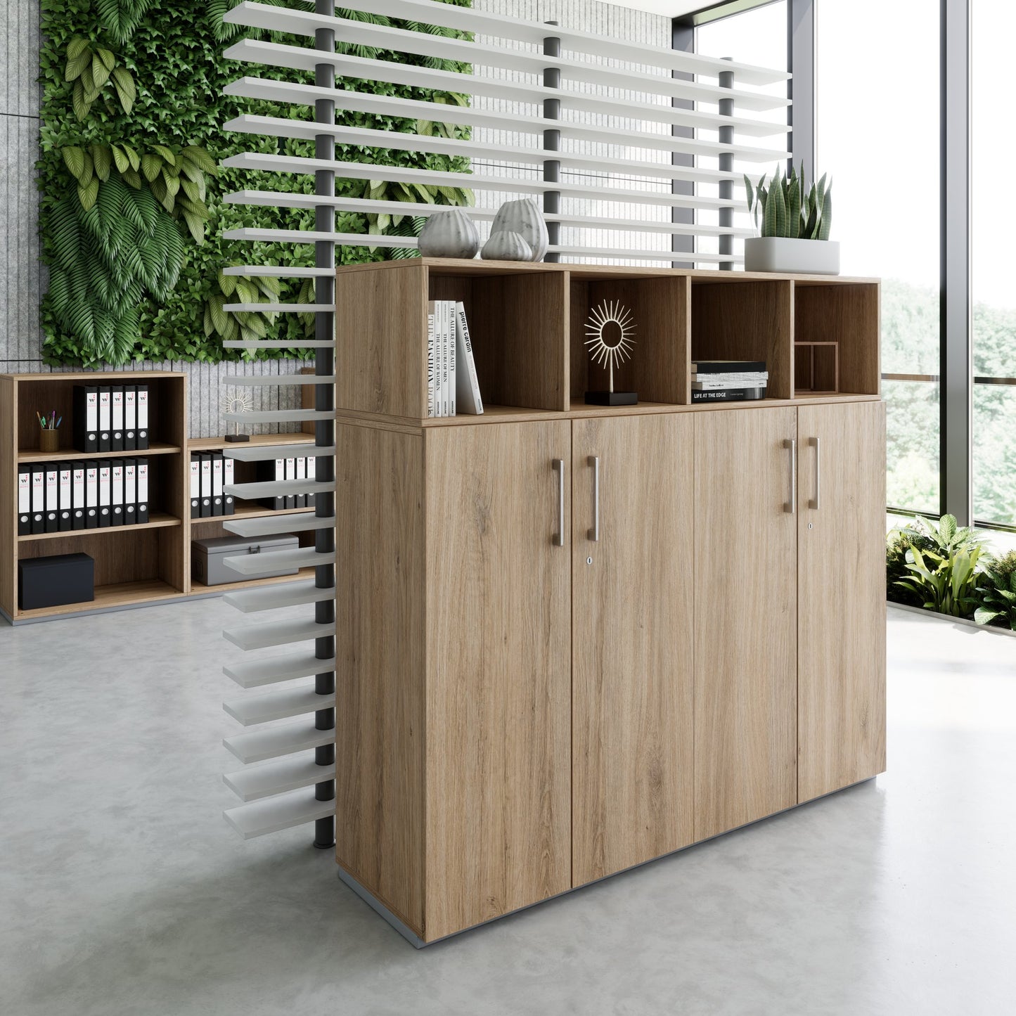 PRO Parete muro | 4 OH, 1600 x 1510 mm, quercia naturale