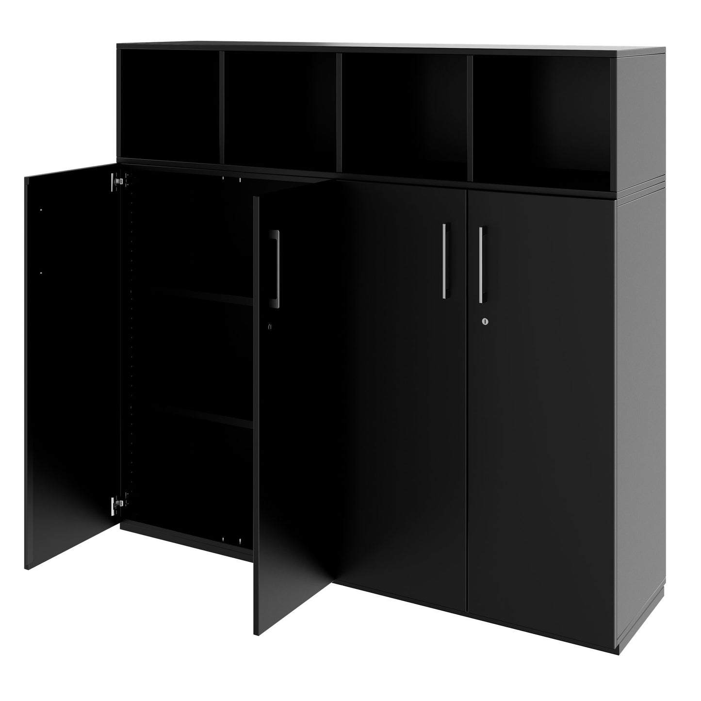 PRO wall unit | 4 OH, 1600 x 1510 mm, black