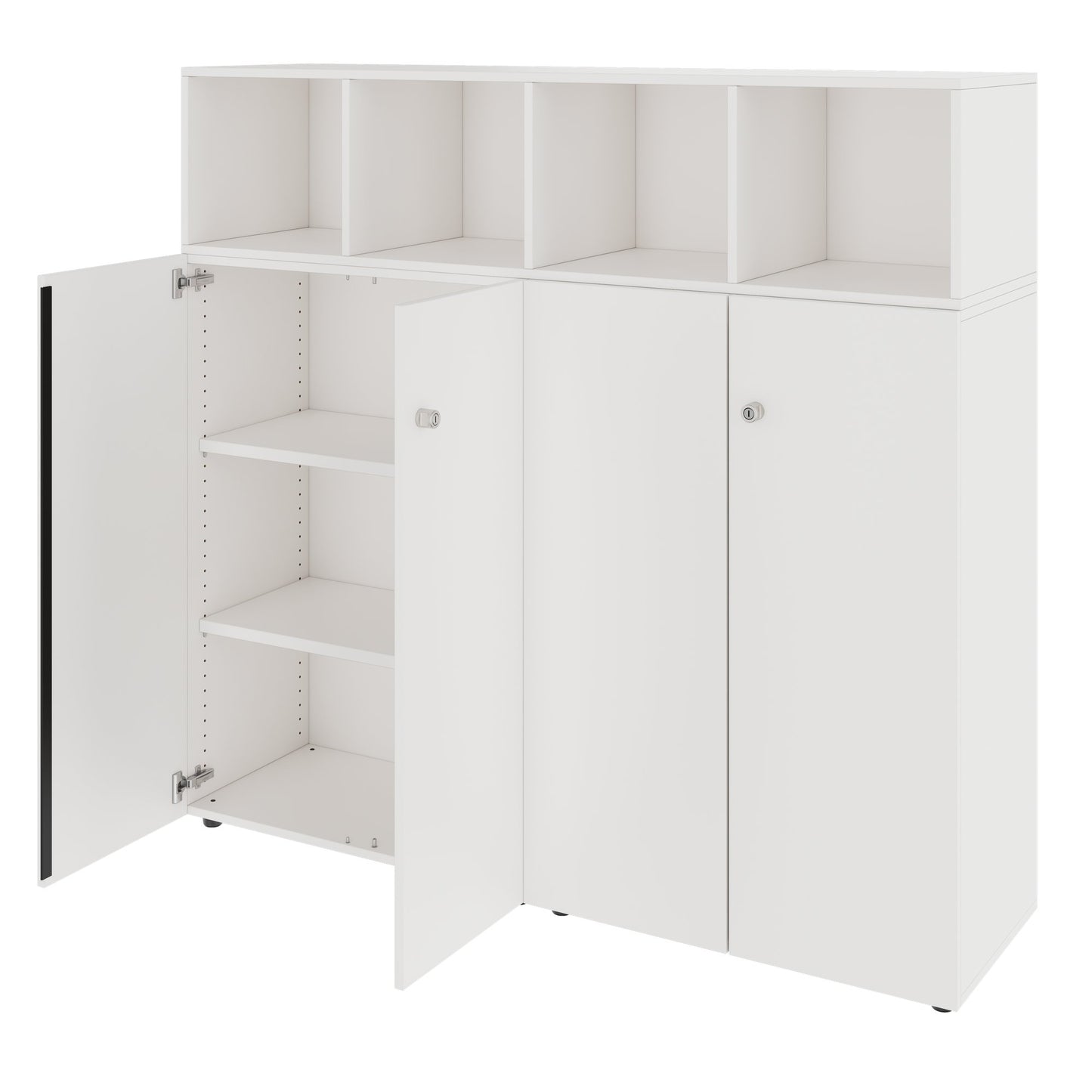 PRO Étagère murale | 4 OH, 1600 x 1510 mm, blanc