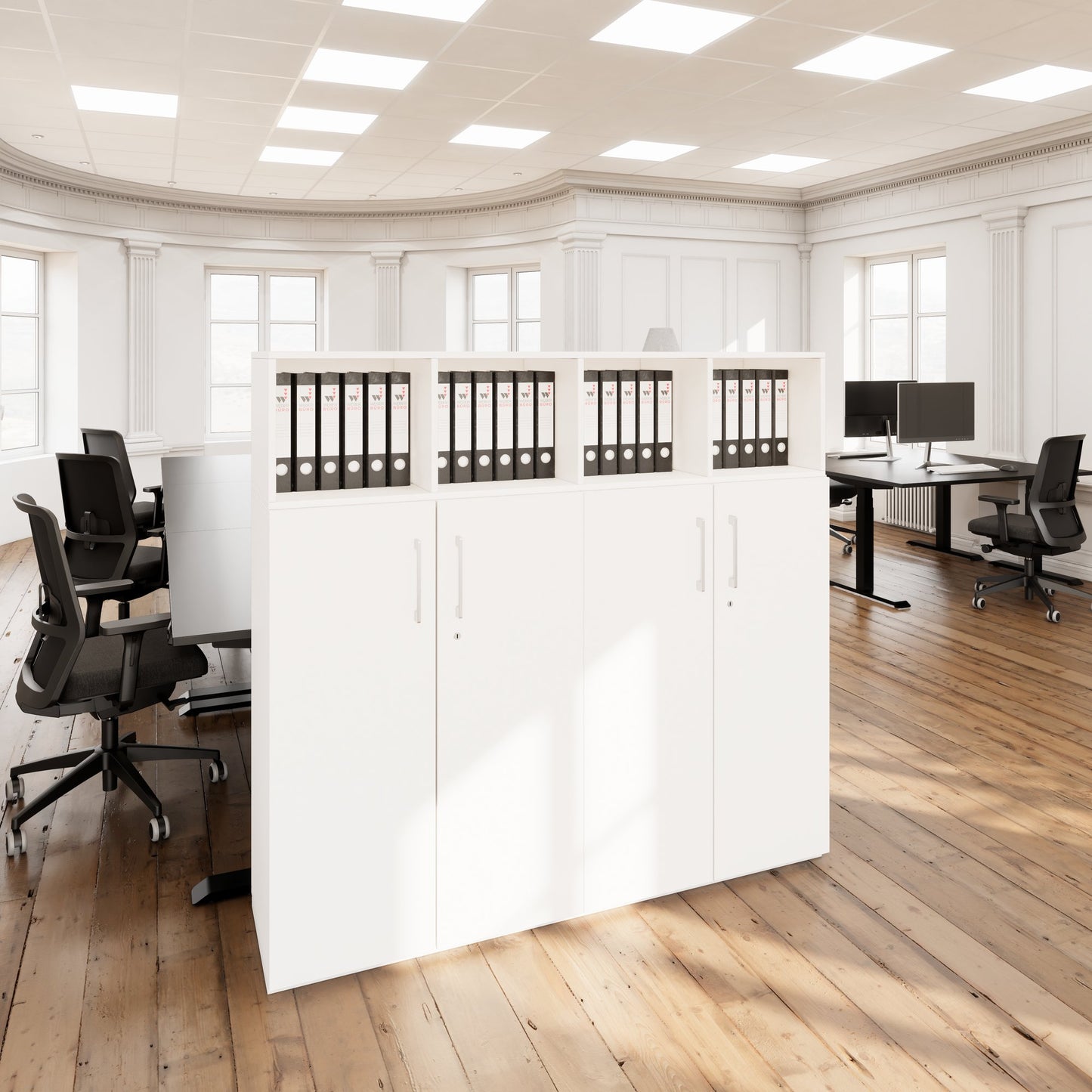 PRO Étagère murale | 4 OH, 1600 x 1510 mm, blanc