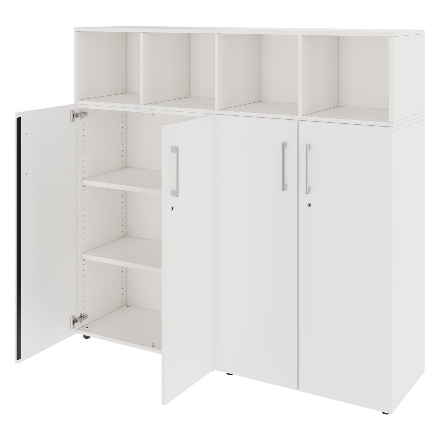 PRO Étagère murale | 4 OH, 1600 x 1510 mm, blanc