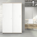 UNI Sliding-door cabinet | 5 OH, 1200 x 1897 mm, Maple / White - 1 Thumbnail Image