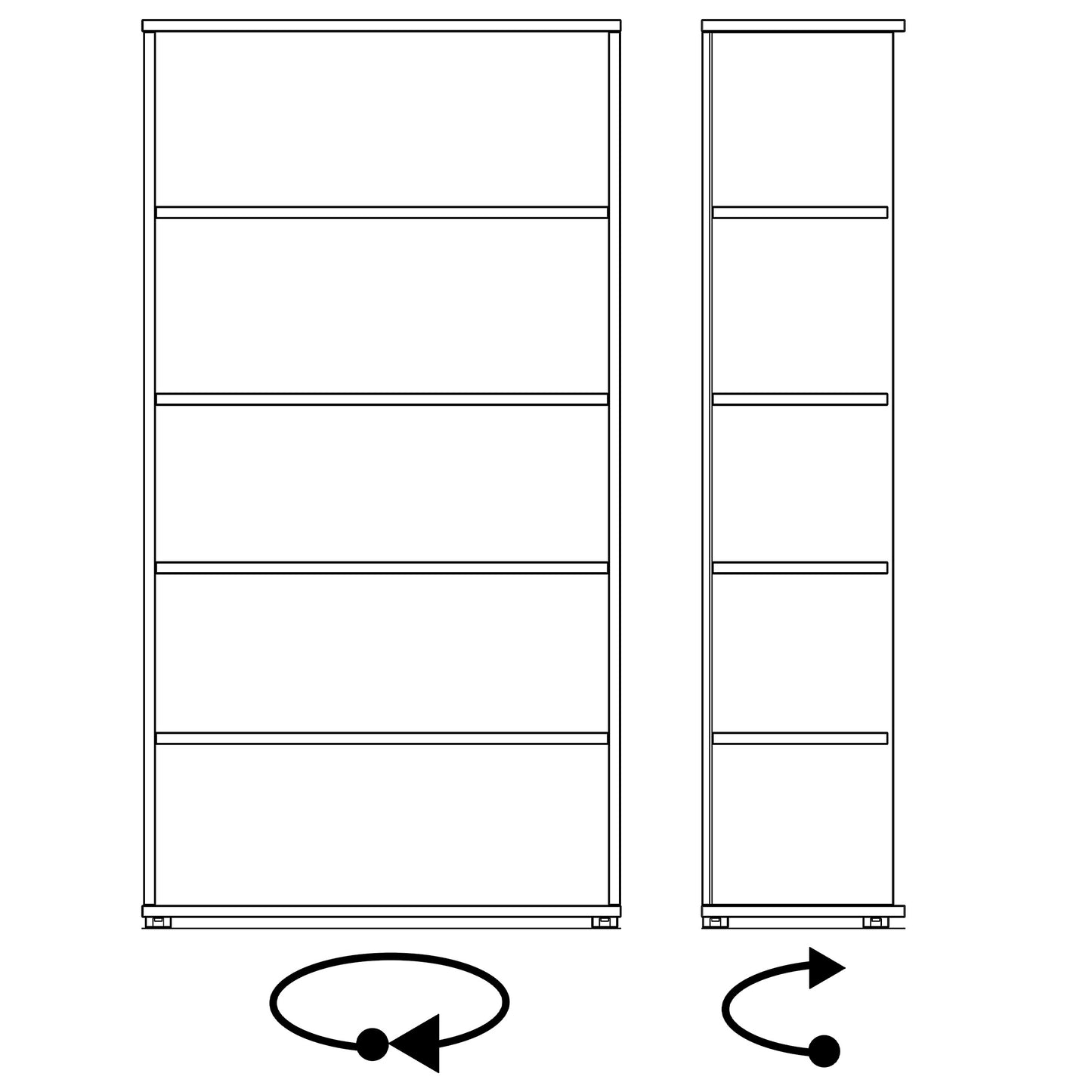 UNI Regalschrank | 5 OH, 1000 x 1897 mm, Bernsteineiche