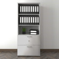 UNI Combination cabinet with hanging file drawer | 5 OH, 800 x 1897 mm, pearl gray - 1 Thumbnail Image