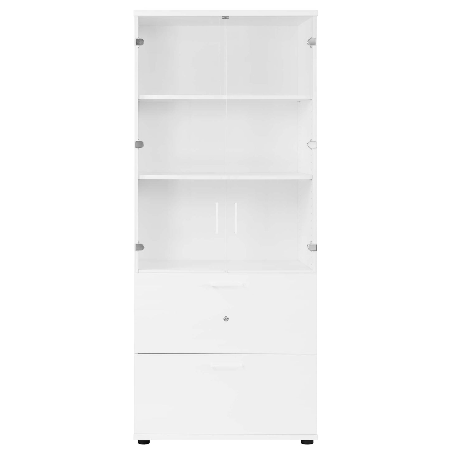 UNI Cabinet de vitrine avec registre de cintre | 5 oh, 800 x 1897 mm, blanc
