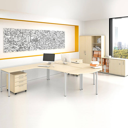 NOVA Frankfurt - Komplettbüro | Team-Schreibtisch, Ahorn
