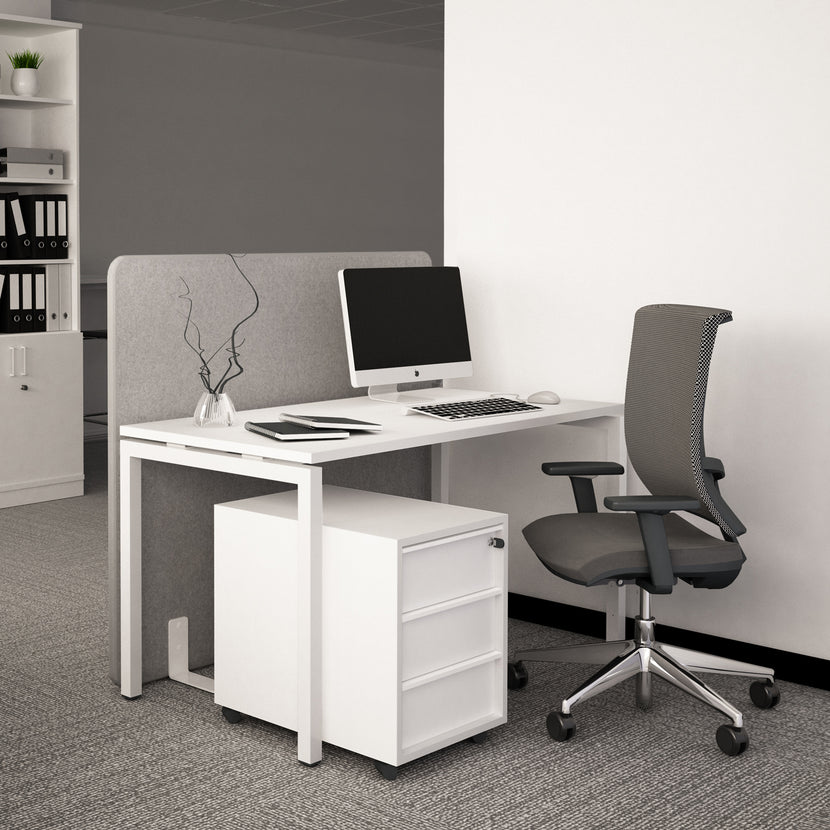 NOVA Roll container | 3 drawers, 600 mm deep, maple / white