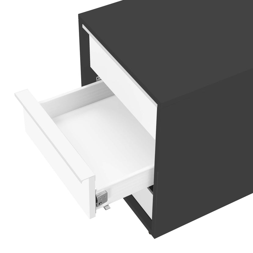 NOVA Roll container | 3 drawers, 600 mm deep, anthracite / white