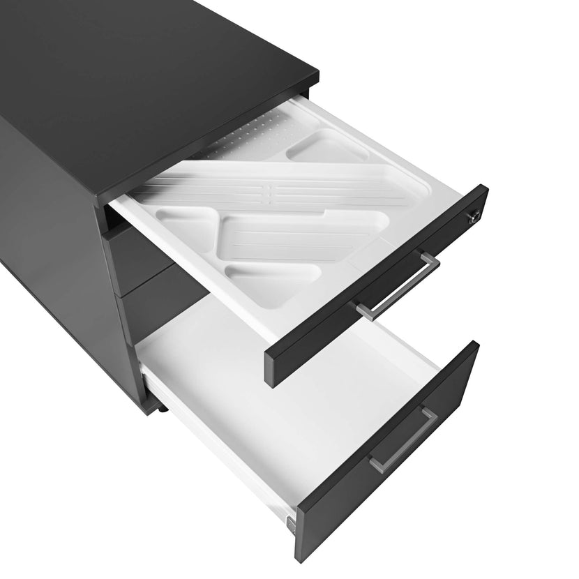 OPTIMA roll container | 3 drawers + 1 small parts compartment, 600 mm deep, anthracite