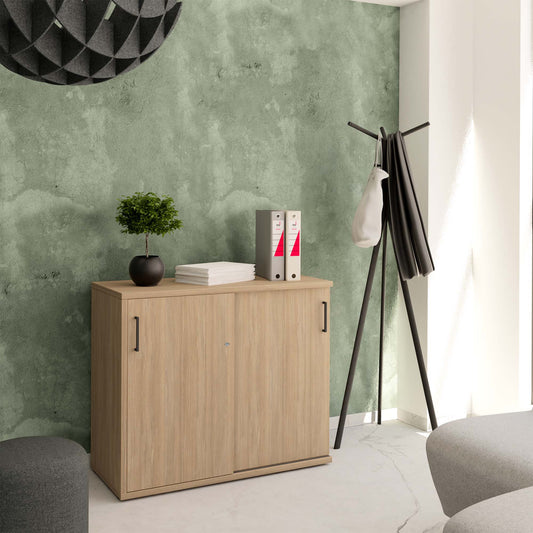 UNI sliding door wardrobe | 2 OH, 1000 x 777 mm, amber oak
