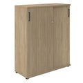 UNI Armoire à portes coulissantes | 3 classeurs, 1000 x 1143 mm, chêne ambré - 2 Thumbnail Image