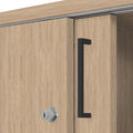 UNI Armoire à portes coulissantes | 3 classeurs, 1000 x 1143 mm, chêne ambré - 3 Thumbnail Image
