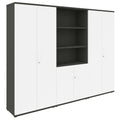 UNI Storage wall | 5 OH, 2400 x 1897 mm, Anthracite / White - 2 Thumbnail Image