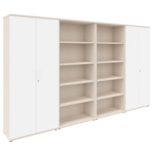 UNI Parete muro | 5 OH, 3200 x 1897 mm, acero / bianco
