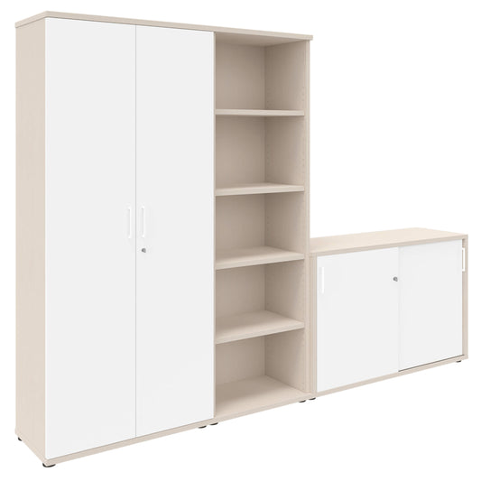 UNI Parete muro | 5 OH, 2600 x 1897 mm, acero / bianco
