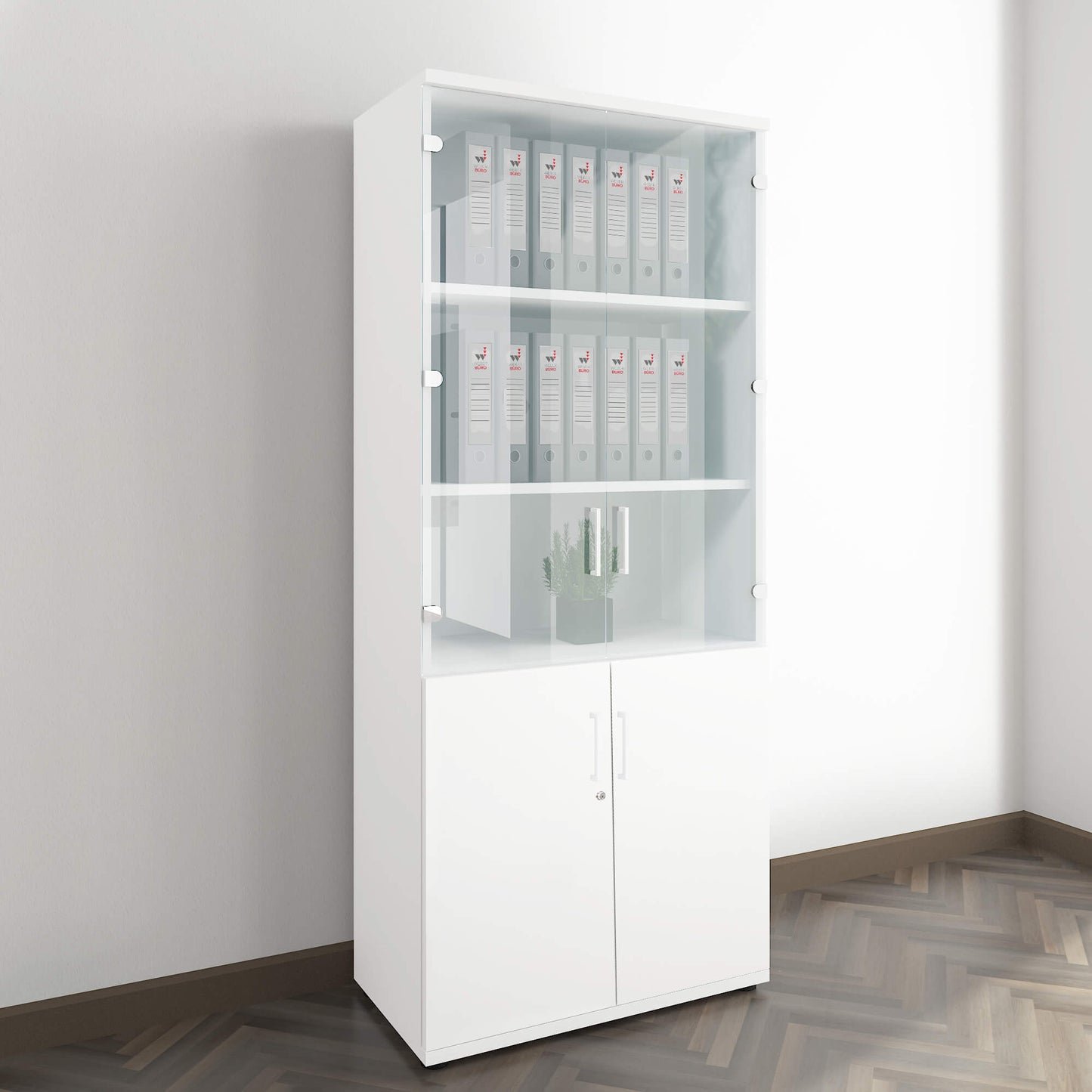 UNI Showcase cabinet | 5 Oh, 800 x 1897 mm, white