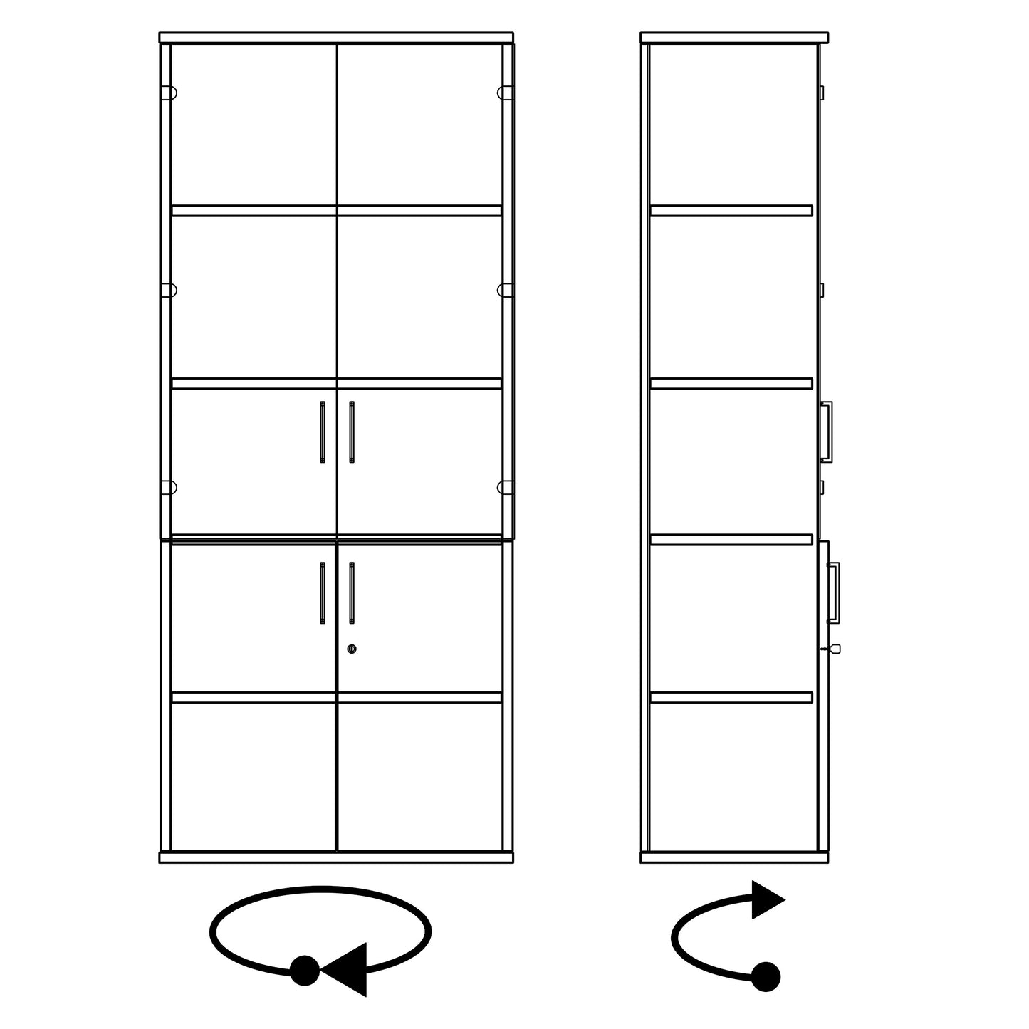 UNI display cabinet with hanging file | 5 OH, 800 x 1897 mm, amber oak