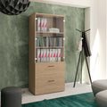 UNI Armadio vetrina con archivio sospeso | 5 OH, 800 x 1897 mm, rovere ambra - 1 Thumbnail Image