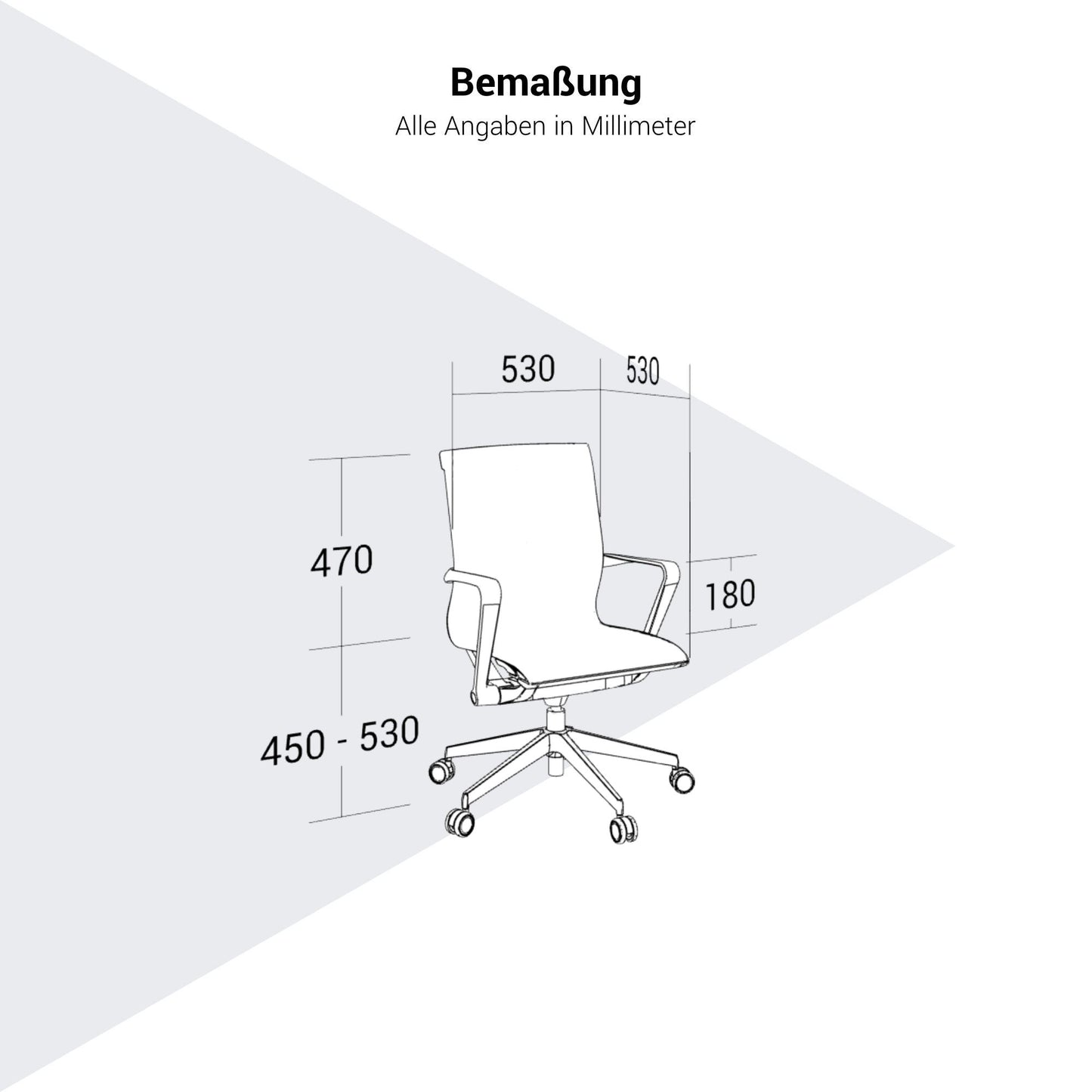 PROV Bürodrehstuhl | Atmungsaktiver Netzrücken, Wippmechanik, Grau