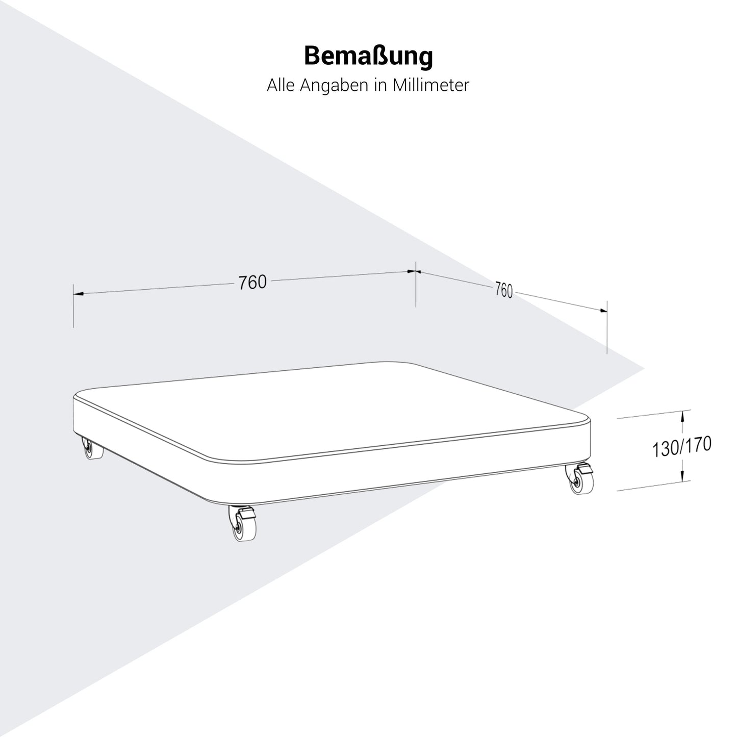 Platinum ANCONA Schirmständer | Mit Rollen, Anthrazit Granit, 90-120 kg