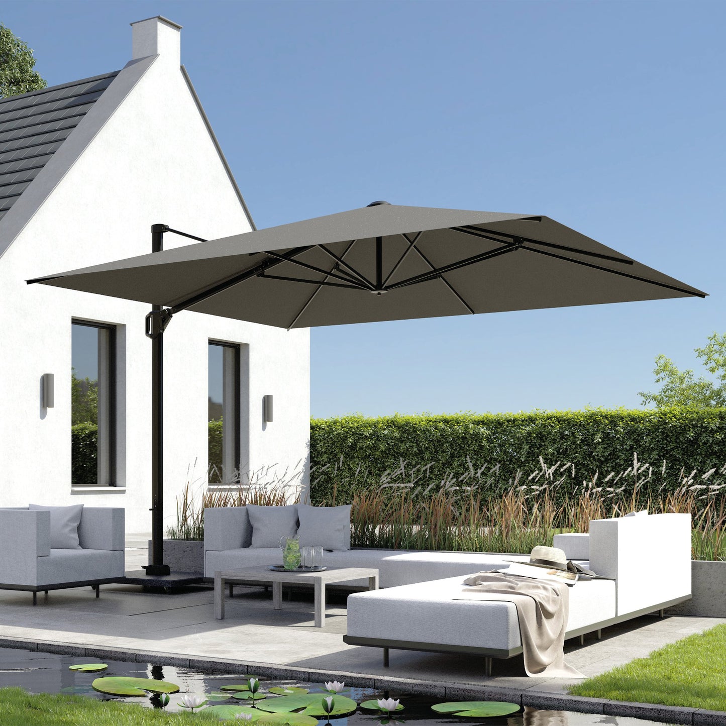 Platinum CHALLENGER T1 Telescopic Cantilever Umbrella | 3500 x 3500 mm, 360° rotatable