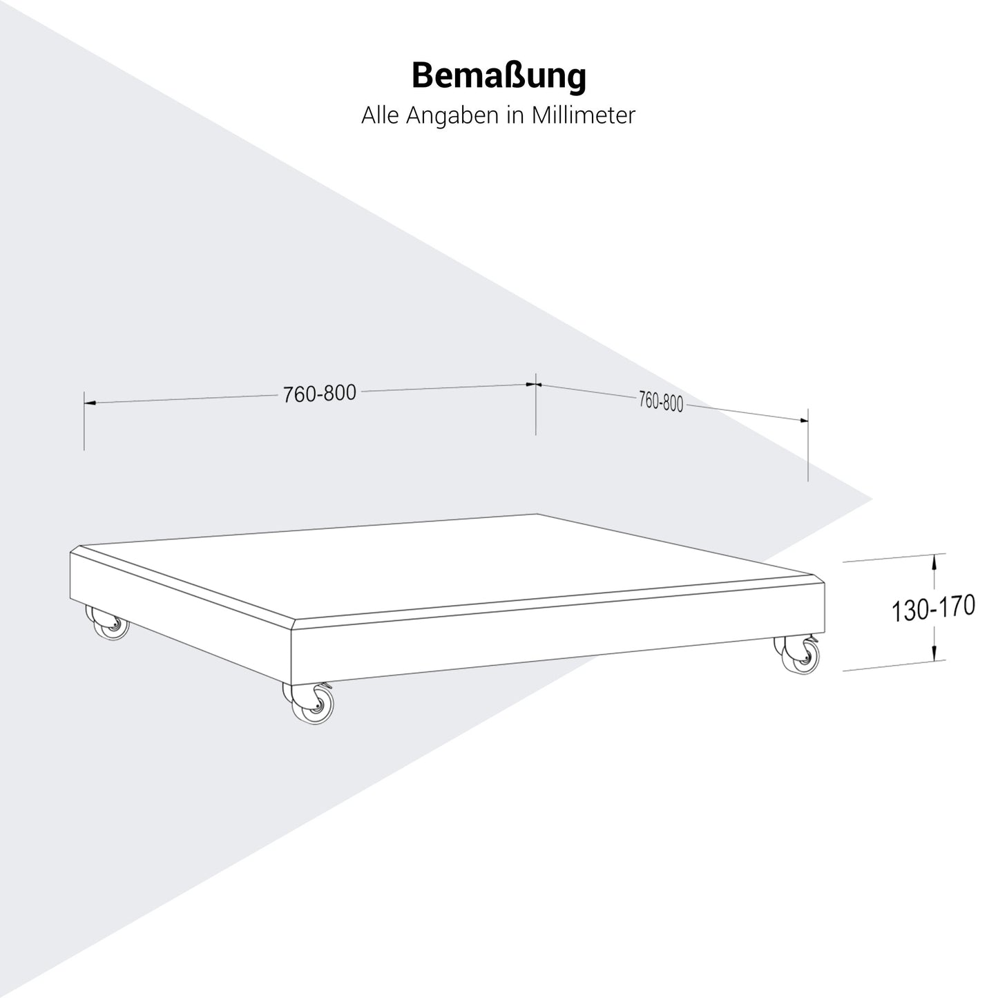 Platinum SALERNO Schirmständer | Mit Rollen, Granit, 90-120 kg