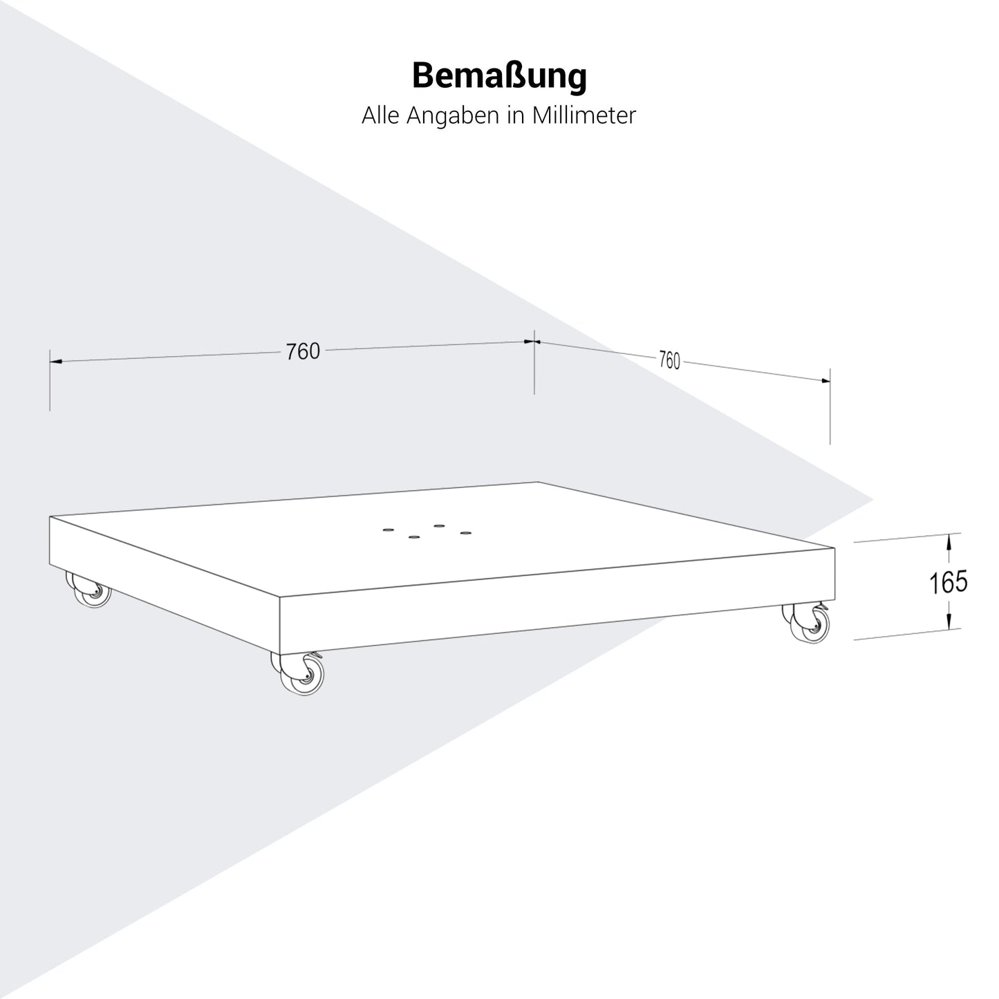 Platinum SORRENTO Schirmständer | Mit Rollen, Granit, 90 kg