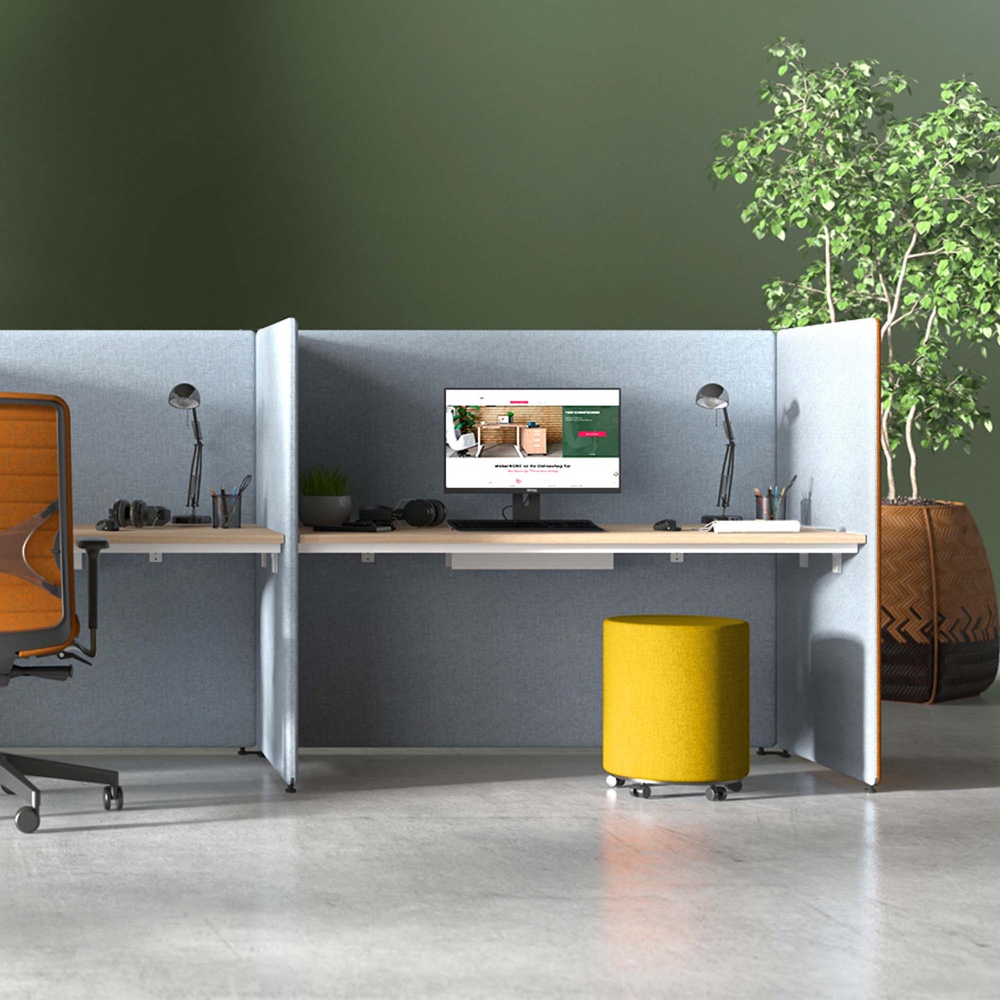 GIRO Pouf / tabouret de siège | Rollbar, Ø 400 mm, couvercles de laine Velito / Synergy