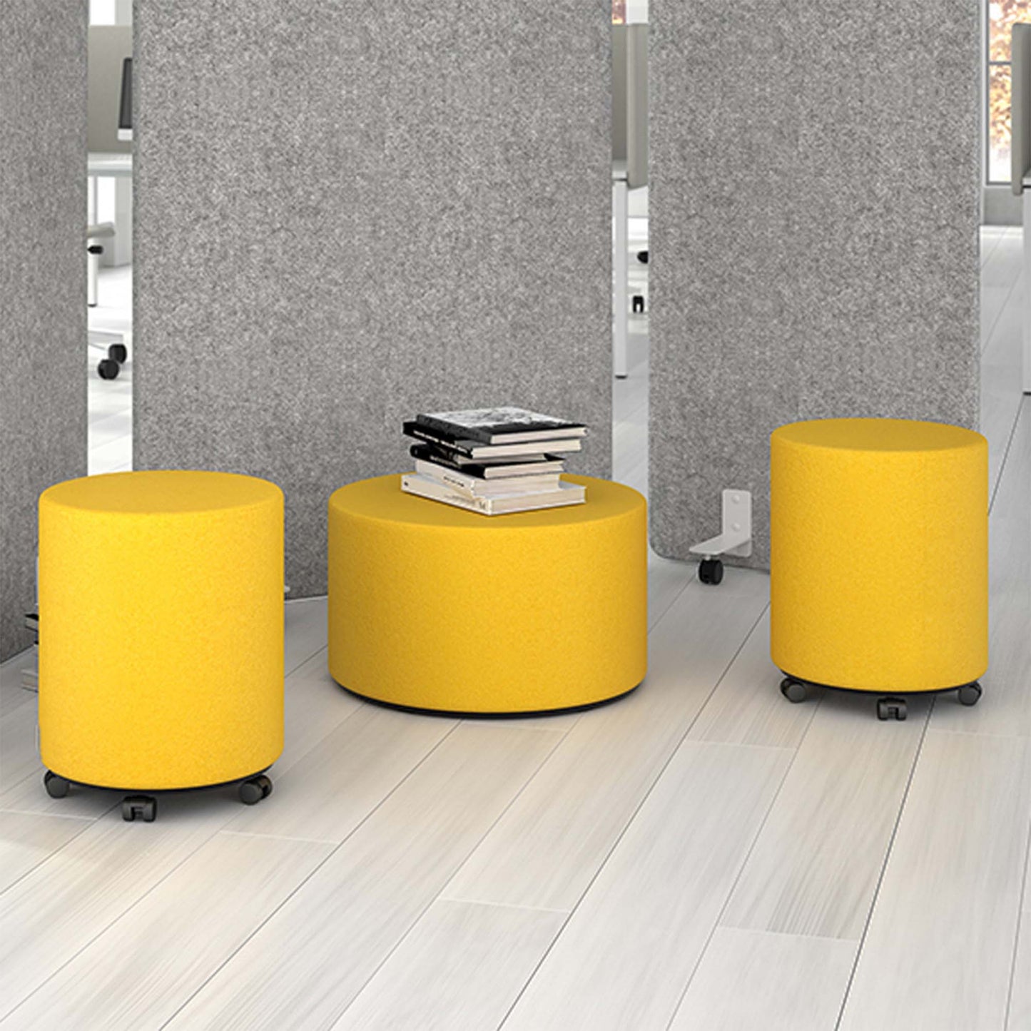 GIRO Sgabello Pouf / sedile | Ø 600 mm, altezza del sedile 350 mm, coperture di lana in velio / sinergia