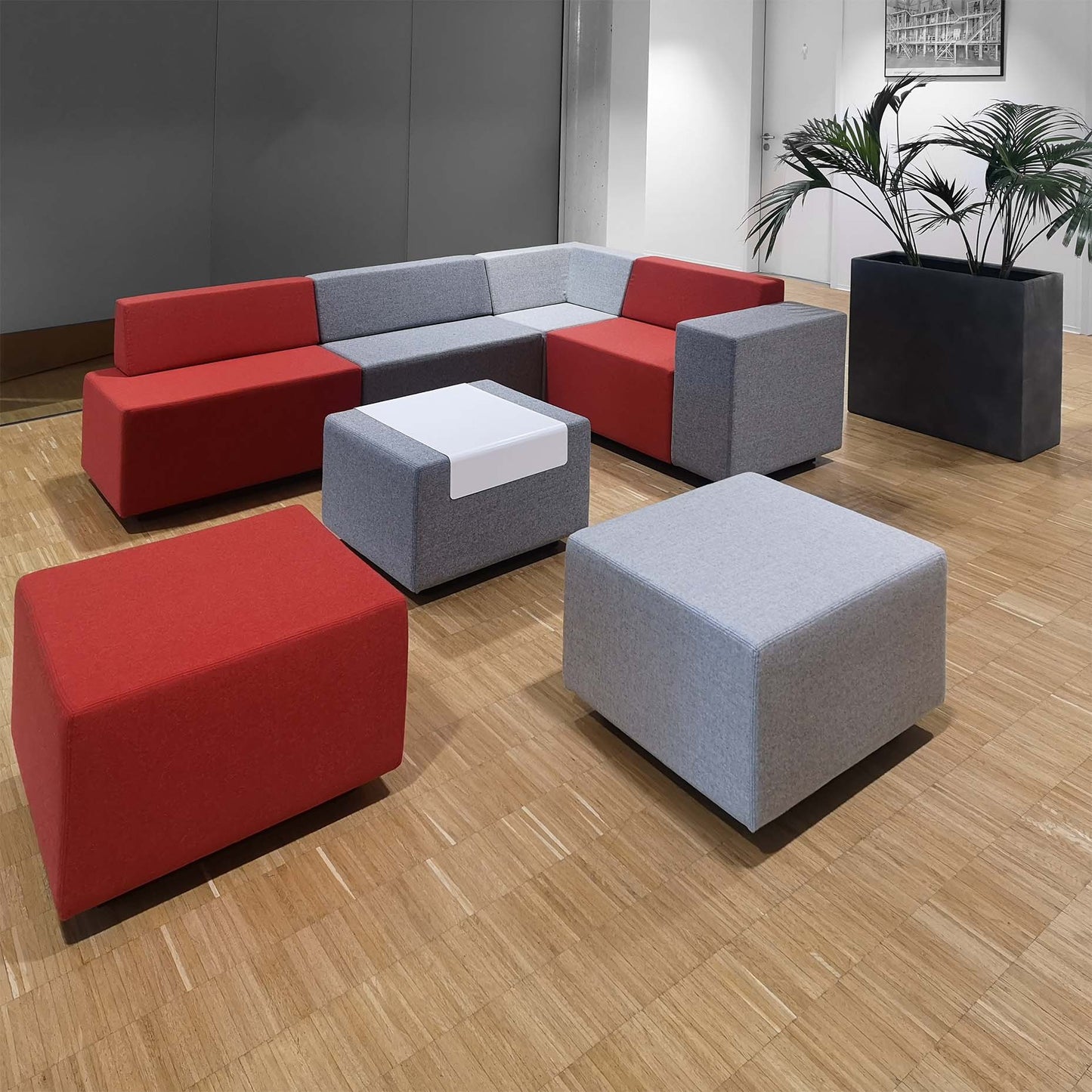 JAZZ Sgabello Pouf / sedile | 600 x 600 mm, tessuti di riferimento Lucia / Velito / Synergy