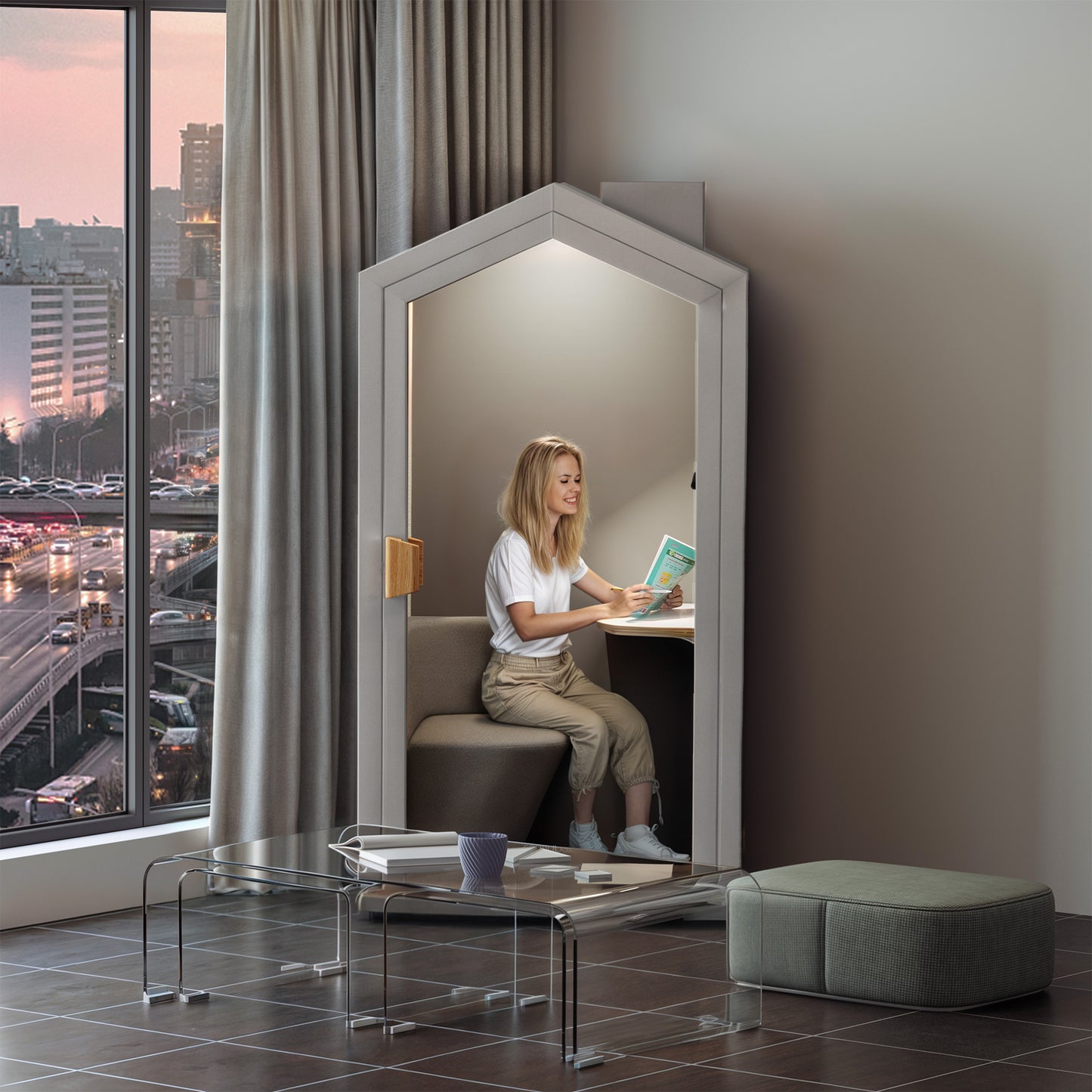 Soundbox Quiet House | Scraped telephone box, for 1 person