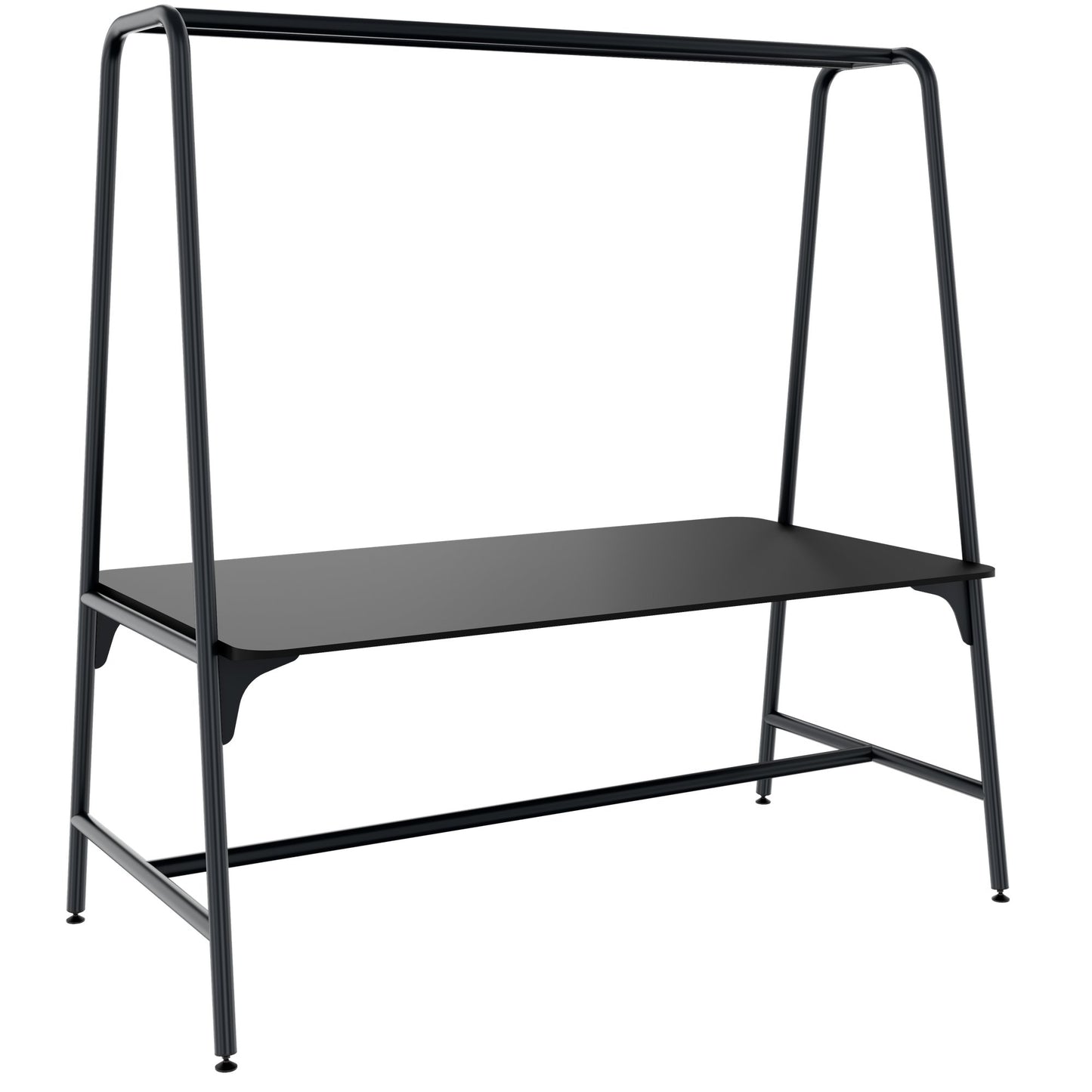 ROUND Multipurpose Tisch | 1600 - 1800 x 740 - 1050 mm, Fenix Schwarz