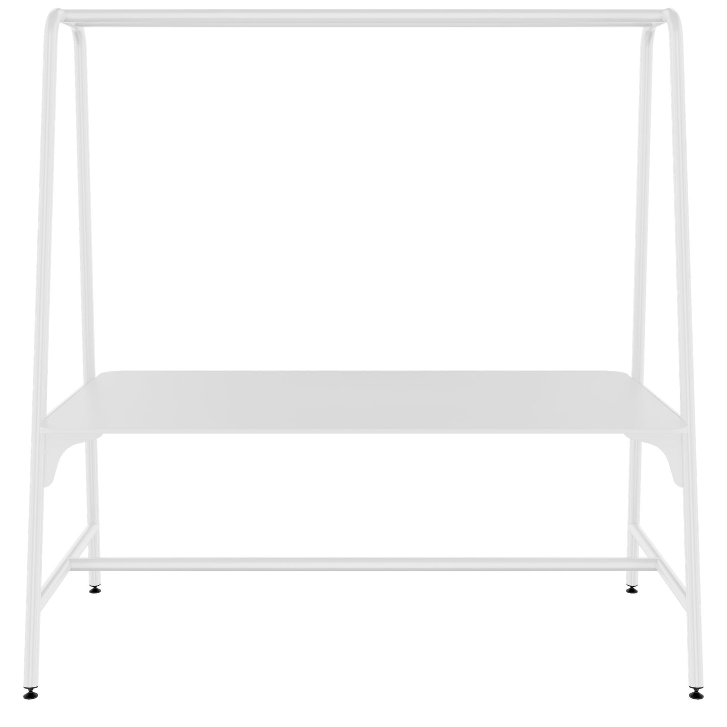 ROUND Multipurpose Tisch | 1600 - 1800 x 740 - 1050 mm, HPL Weiß