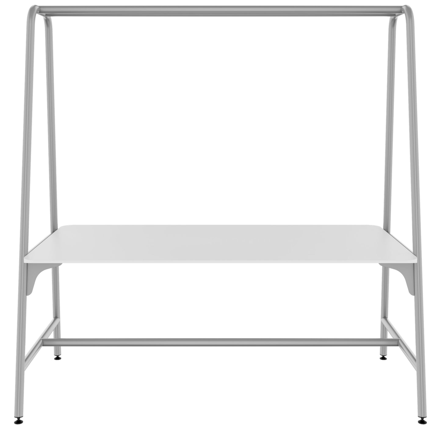 ROUND Multipurpose Tisch | 1600 - 1800 x 740 - 1050 mm, HPL Weiß