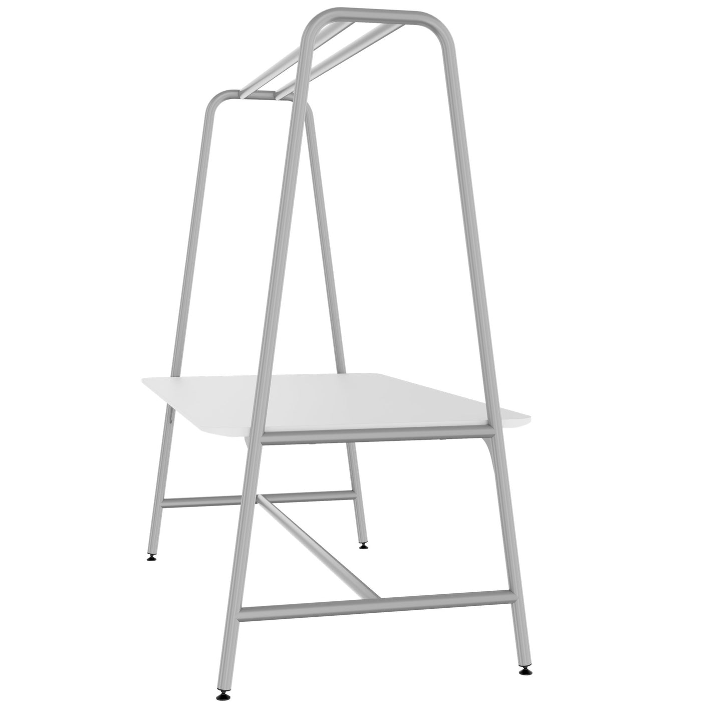 ROUND Multipurpose Tisch | 1600 - 1800 x 740 - 1050 mm, HPL Weiß