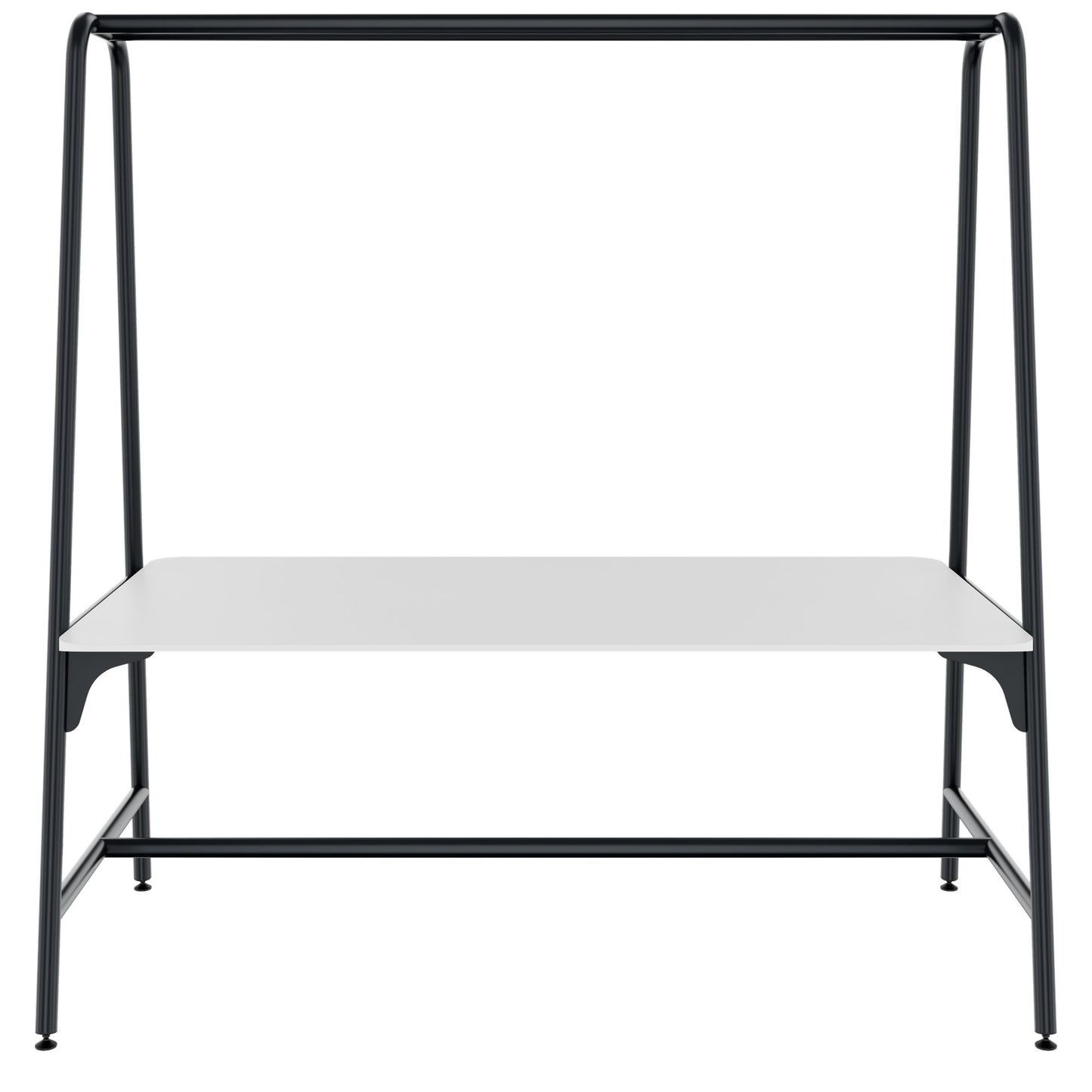ROUND Multipurpose Tisch | 1600 - 1800 x 740 - 1050 mm, HPL Weiß