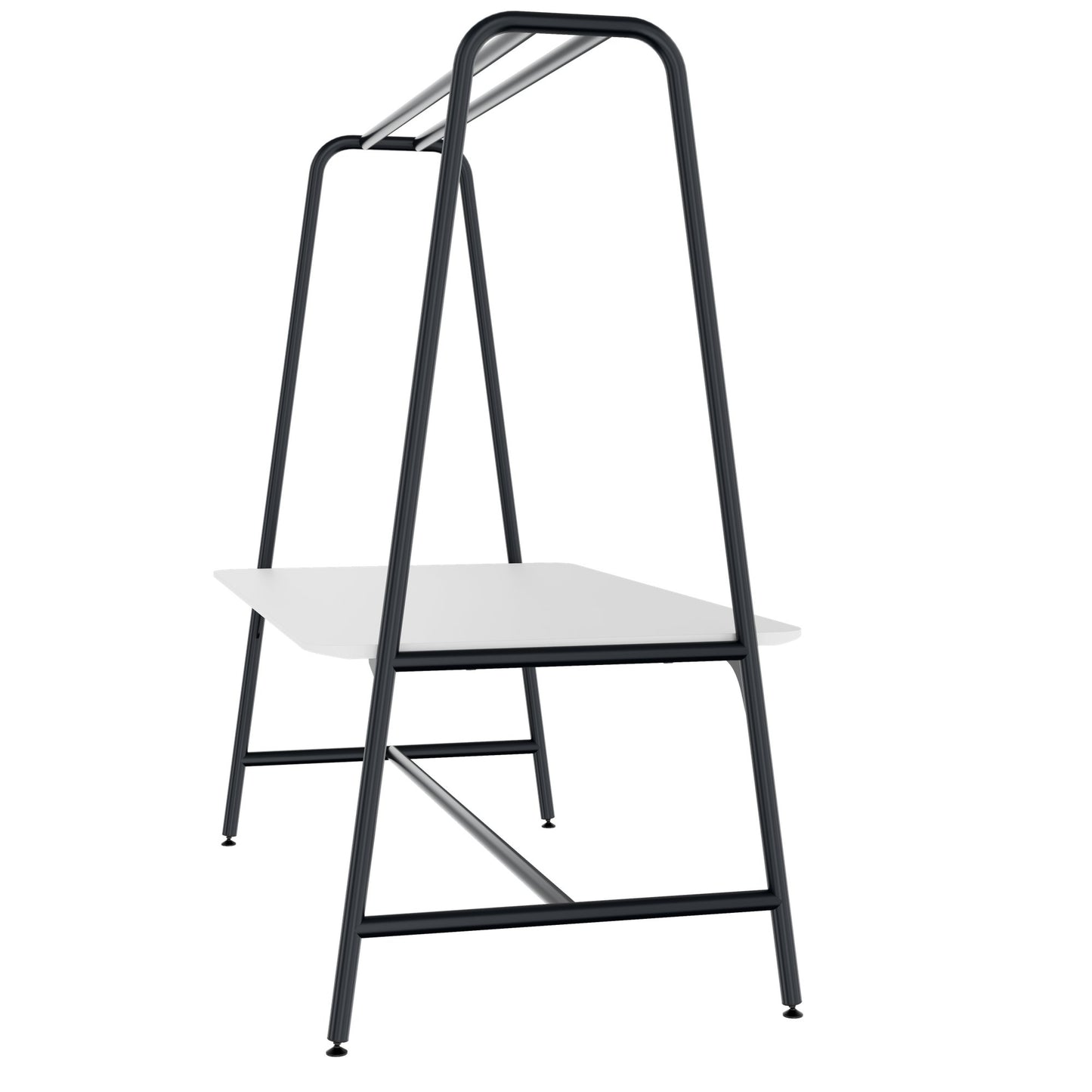 ROUND Multipurpose Tisch | 1600 - 1800 x 740 - 1050 mm, HPL Weiß