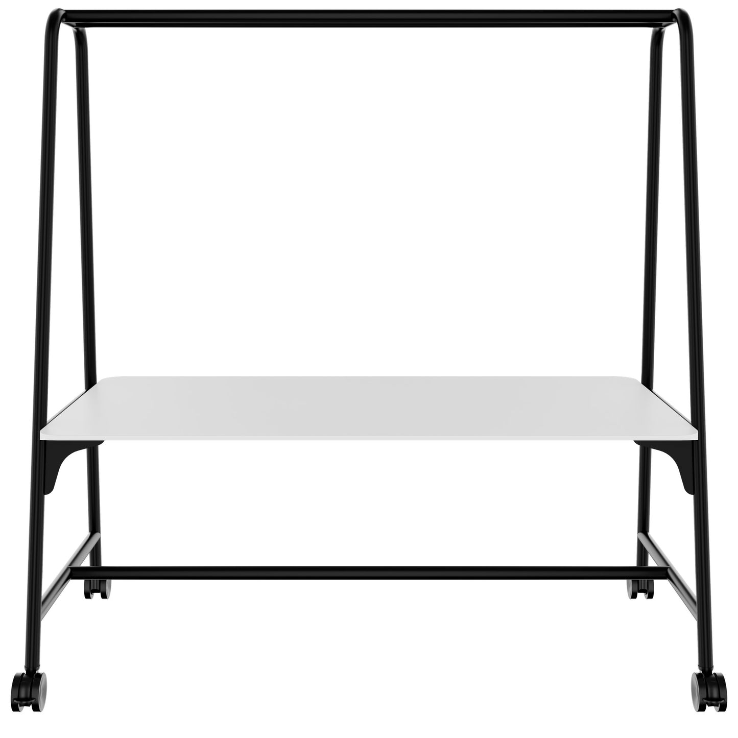 ROUND Multipurpose Tisch | 1600 - 1800 x 740 - 1050 mm, HPL Weiß