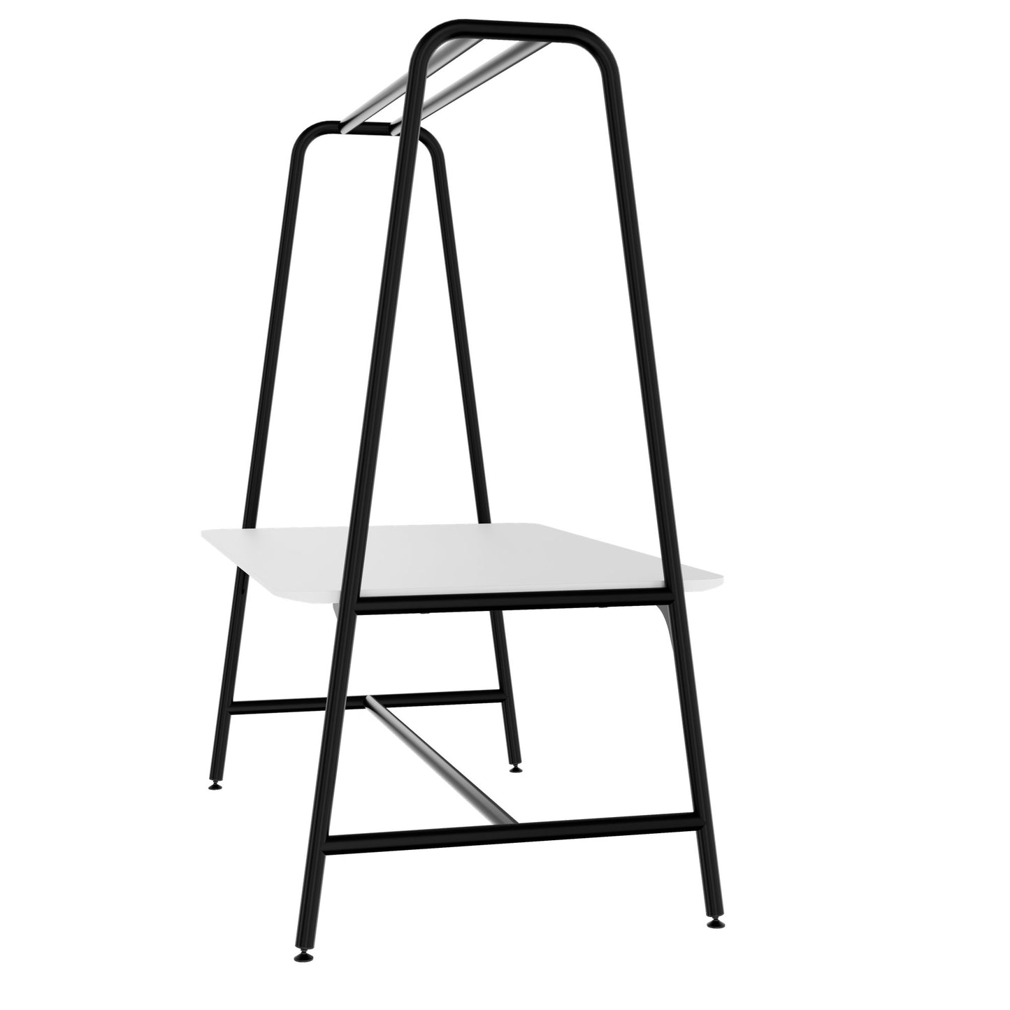 ROUND Multipurpose Tisch | 1600 - 1800 x 740 - 1050 mm, HPL Weiß