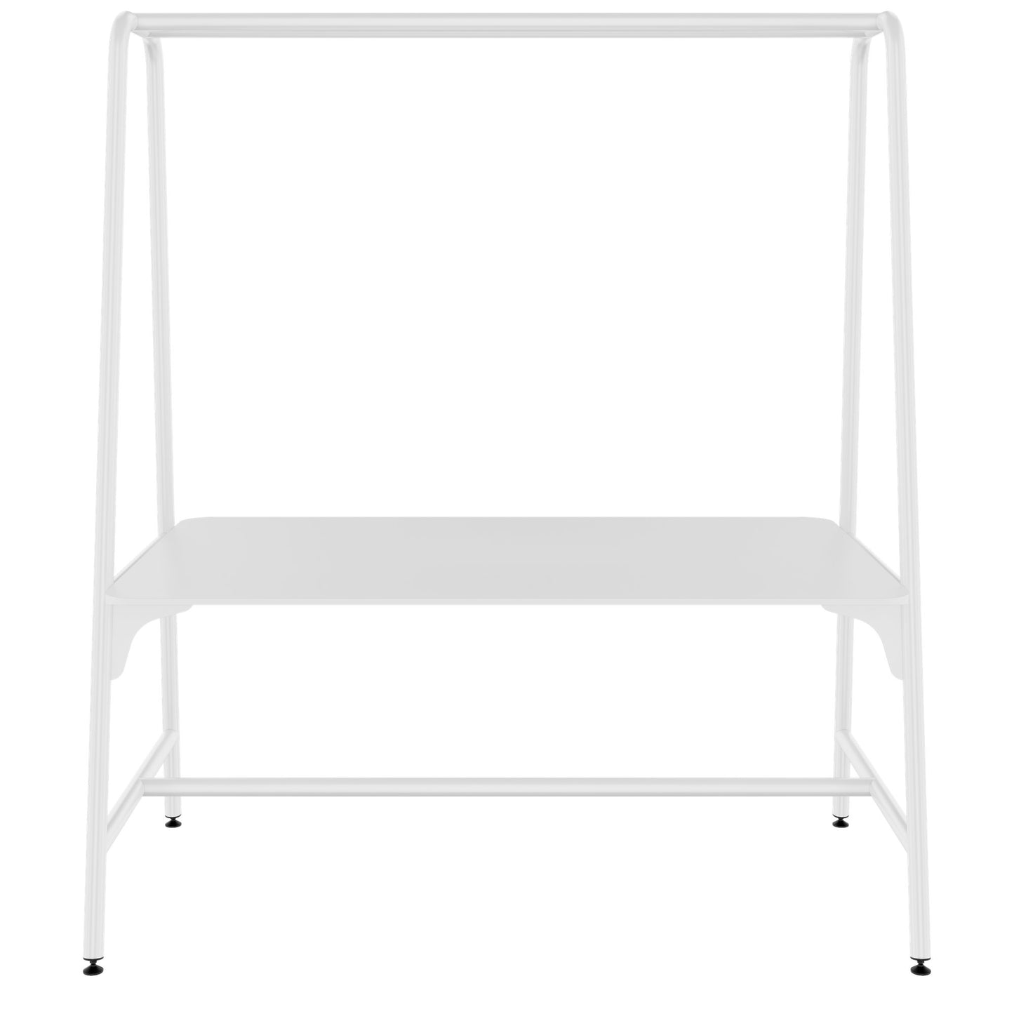 ROUND Multipurpose Tisch | 1600 - 1800 x 740 - 1050 mm, HPL Weiß