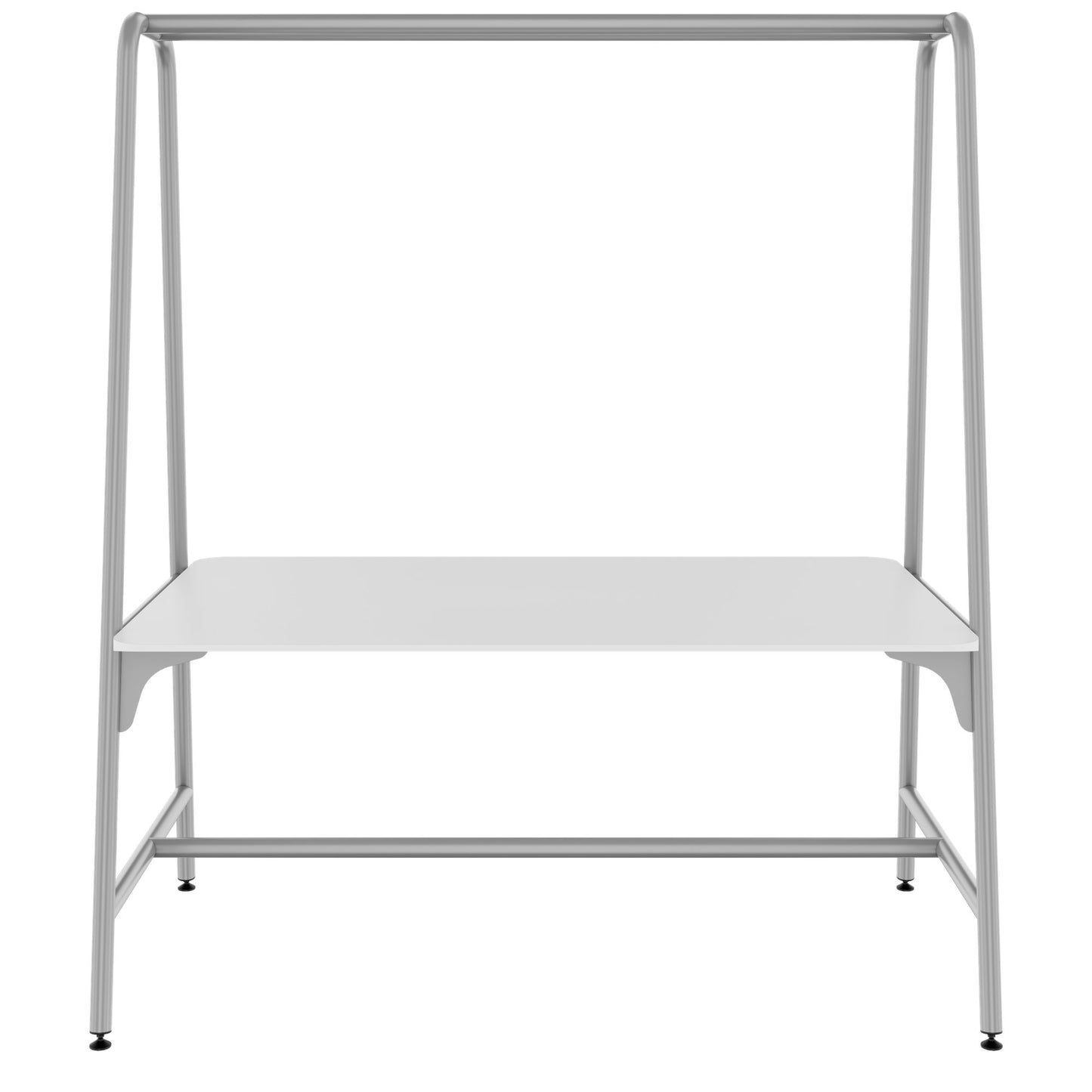 ROUND Multipurpose Tisch | 1600 - 1800 x 740 - 1050 mm, HPL Weiß