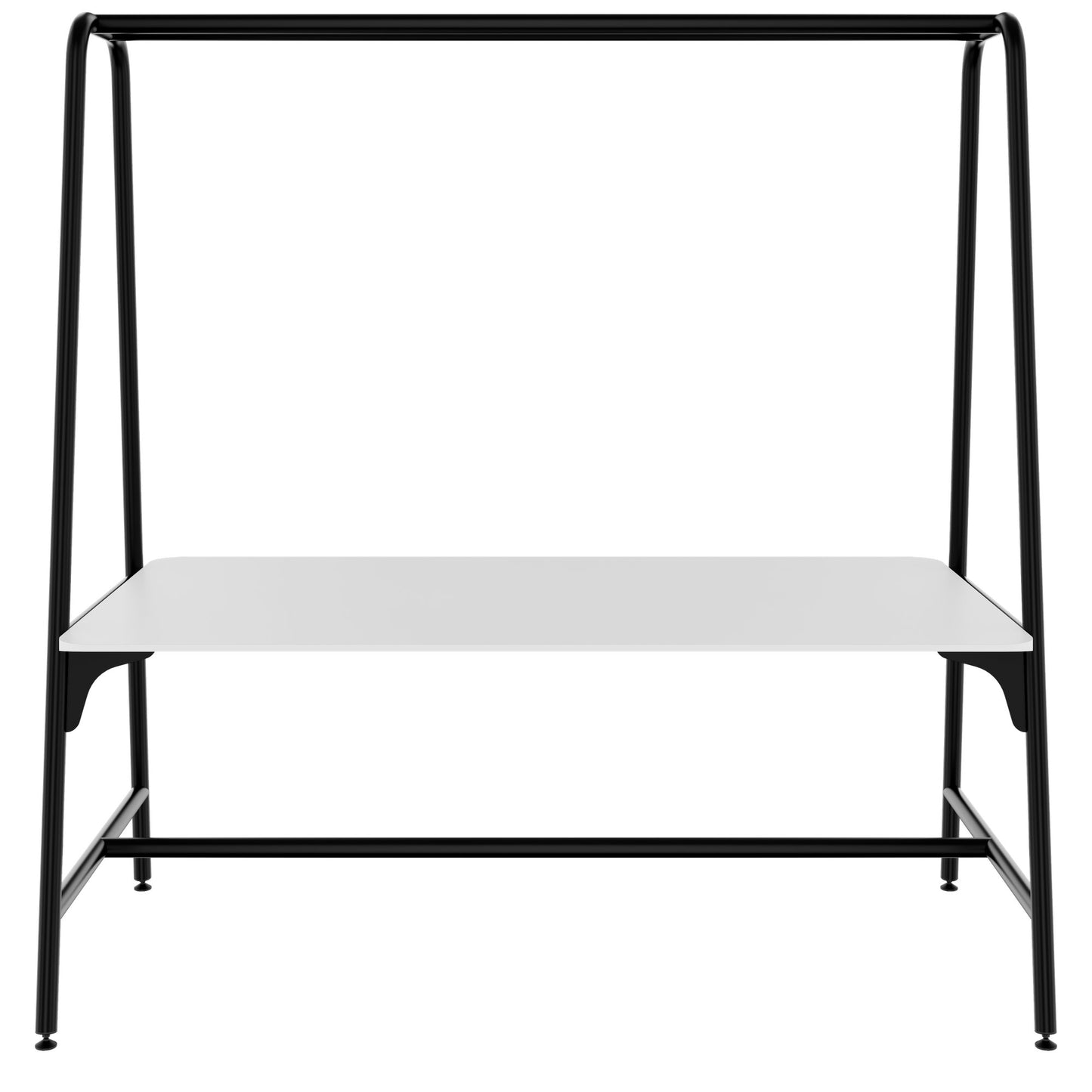 ROUND Multipurpose Tisch | 1600 - 1800 x 740 - 1050 mm, HPL Weiß