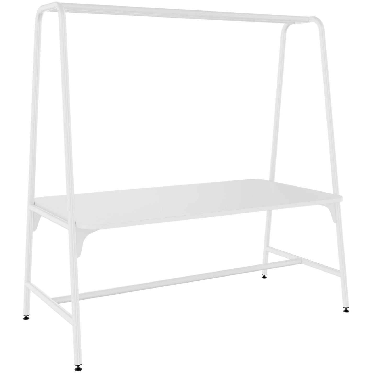 ROUND Multipurpose Tisch | 1600 - 1800 x 740 - 1050 mm, Weiß