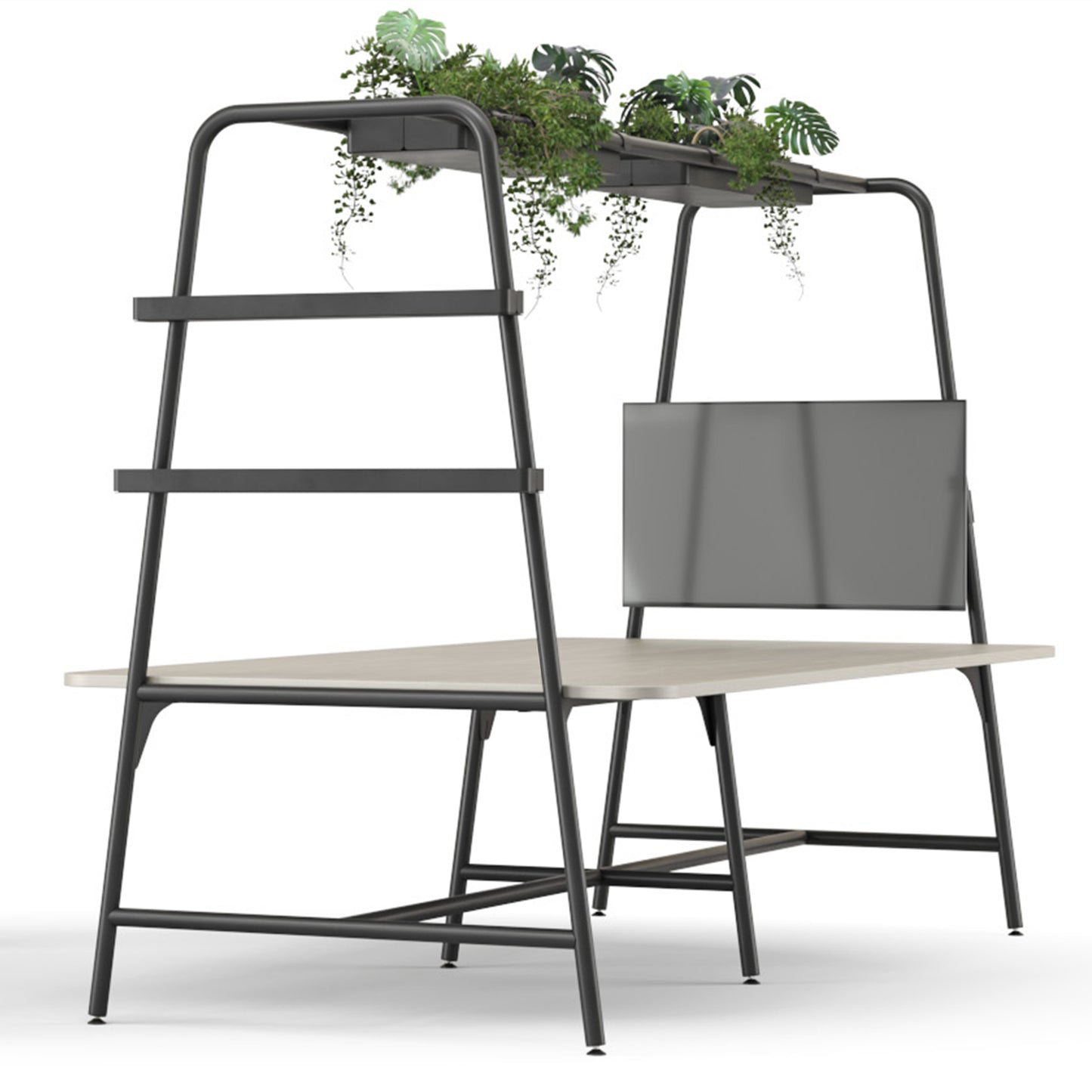 ROUND Multipurpose Tisch | 2400 - 2800 x 740 - 1050 mm, Fenix Grau