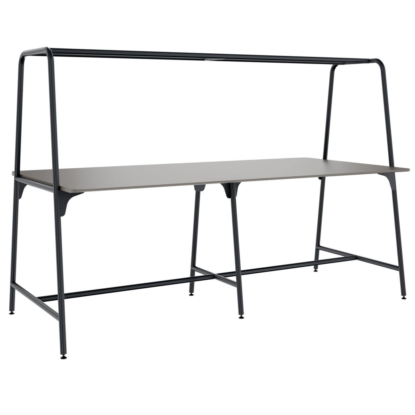 ROUND Multipurpose Tisch | 2400 - 2800  x 740 - 1050 mm, Fenix Grau