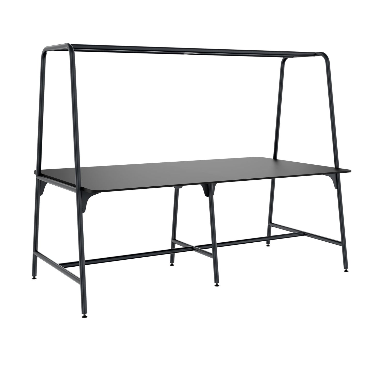 ROUND Multipurpose Tisch | 2400 - 2800 x 740 - 1050 mm, Fenix Schwarz
