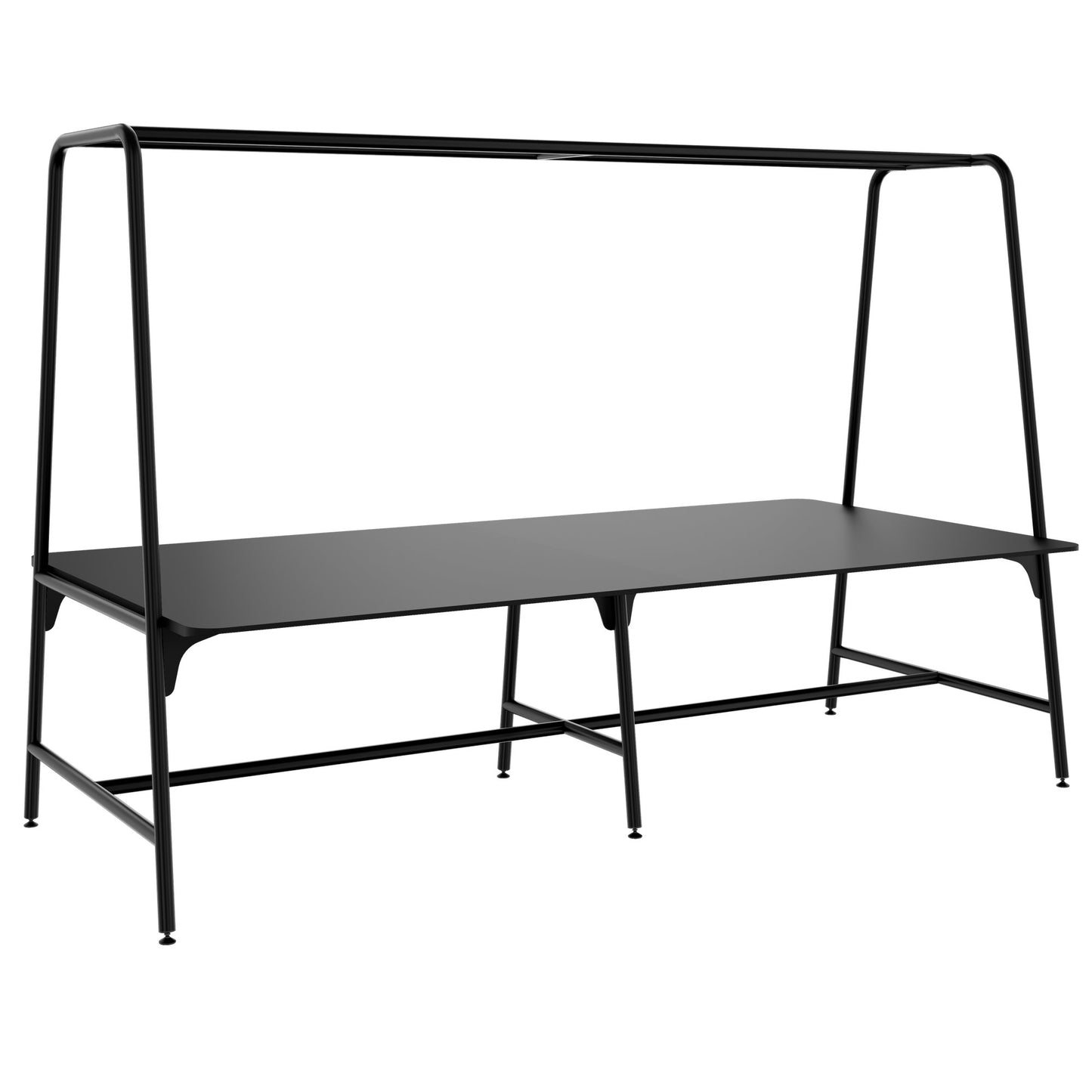 ROUND Multipurpose Tisch | 2400 - 2800 x 740 - 1050 mm, Fenix Schwarz